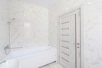 interior apartment room bathroom, sink, decorative elements, toilet