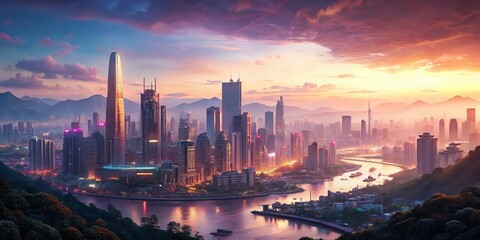 Chongqing Skyline: Modern Architecture and Dramatic Landscape Photography