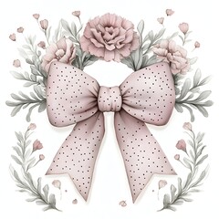Elegant Watercolor Floral Bow