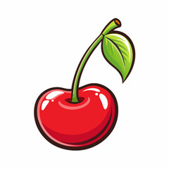 cherry with leaf