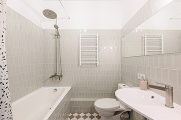 interior apartment room bathroom, sink, decorative elements, toilet