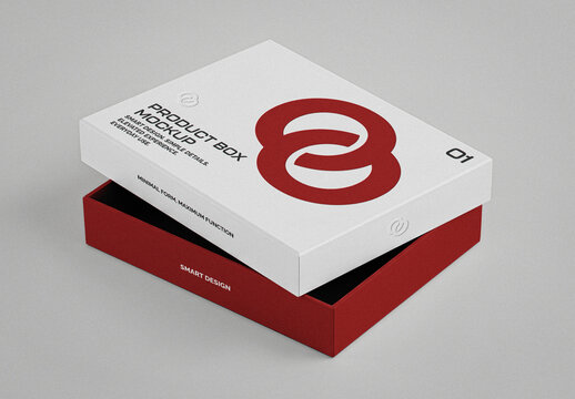 Opened Slim Packaging Box Mockup
