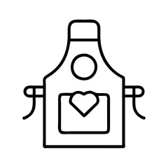 Chef apron cooking apron baking apron kitchen apron with heart pocket vector illustration