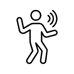 Find a public speaker icon vector image of a person speaking loudly with sound waves around them
