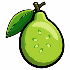 green apple with leaf