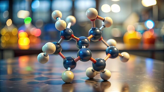 Candid Close-up of Chloroethane Molecule Model,  Scientific Research, Medical Anesthesia