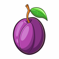 plum isolated on white