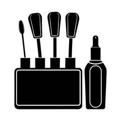 Nail care kit silhouette illustration 