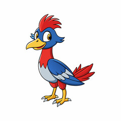 cartoon parrot on white background