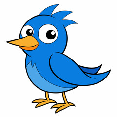 blue bird with a sign