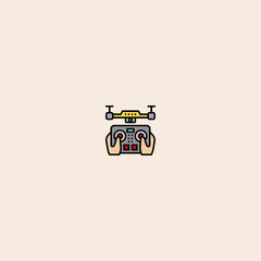 Drone icon flat vector design. 