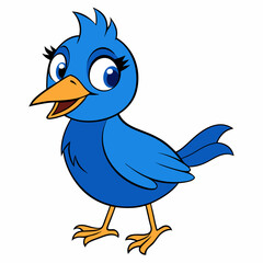 blue bird with a sign