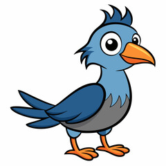 cartoon bird on white