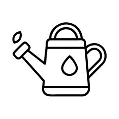 Watering can vector icon illustration for gardening and plant care design and agricultural use