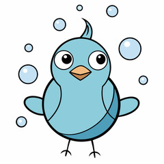 bird, cartoon, vector, illustration, animal, character, icon, funny, water, blue, cute, tweet, baby, happy, twitter, symbol, art, drop, nature, smile, comic, design