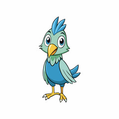 blue bird with a sign