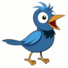 blue bird with a sign