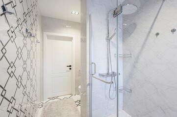 interior apartment room bathroom, sink, decorative elements, toilet