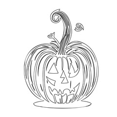 Halloween pumpkin with scary face illustration