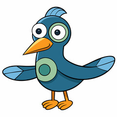 blue bird with a sign