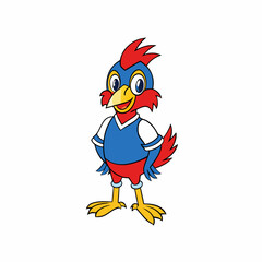 rooster cartoon waving