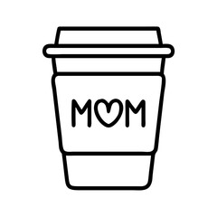 Mom coffee cup vector graphic design for mother's day gift idea and printable template design vector