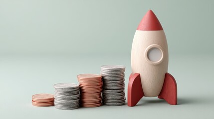 Rocket launch into financial success, a symbol of investment growth and wealth building