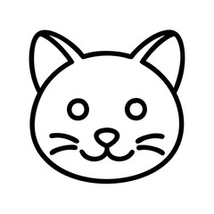 Cat face outline vector drawing cute kitten head illustration simple pet graphic design icon
