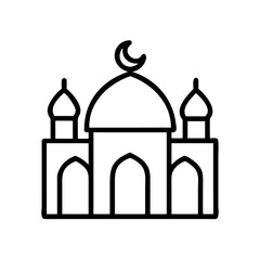 Islamic mosque vector icon illustration for ramadan kareem eid al adha design concept art