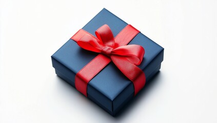Obraz premium A compact gift box in deep blue color.