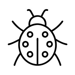 Ladybug vector icon illustration, cute ladybug drawing, insect outline, ladybug clip art, bug icon