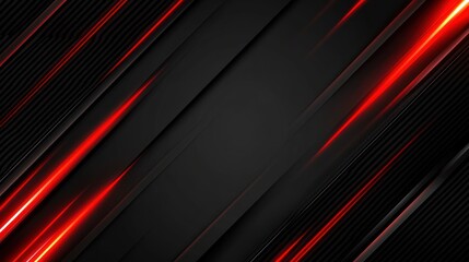 Obraz premium A dynamic abstract design featuring diagonal lines of black and red light.