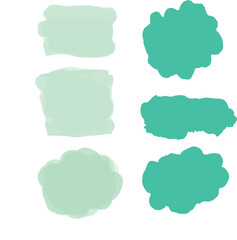 set of green watercolor frames