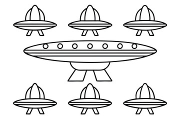 ultracarrier fx12 line art detailed illustration of advanced space vessel
