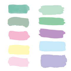 set colourful brush stroke collection
