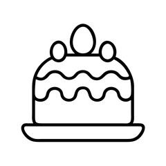Delicious cake vector illustration with icing and topping dessert bakery sweet treat design icon