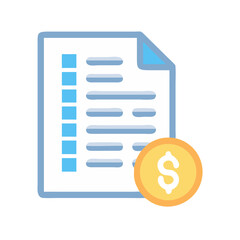 Detailed Invoice with Currency Breakdown Icon Design