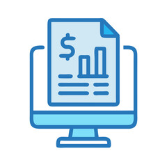 Financial Report on Desktop with Dollar Sign Icon Design