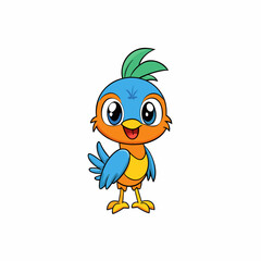 cartoon bird with green background