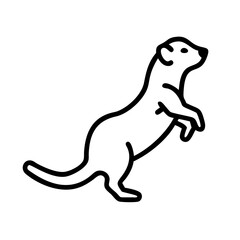 Find cute weasel vector illustration standing up clip art design animal outline drawing silhouette image
