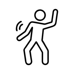 Illustration of a person dancing, silhouette of a dancer, party celebration, happy person icon, joy