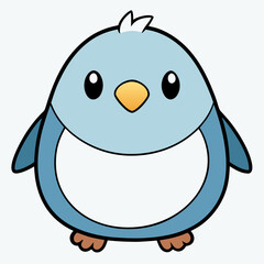 cartoon, animal, bird, vector, illustration, character, cute, funny, fun, blue, baby, isolated, nature, art, icon, white, smile, penguin, mammal, comic, drawing, happy, mascot, owl