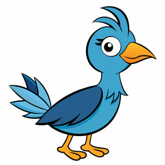 cartoon bird on white background