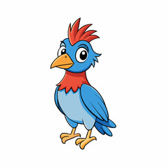 bird, parrot, animal, cartoon, vector, illustration, cute, blue, nature, art, isolated, macaw, beak, tropical, yellow, chicken, branch, colorful, red, tree, feather, funny, jungle, feathers, fun