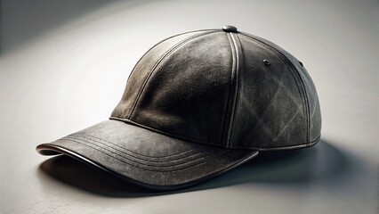Black Baseball Cap on White Background - Urban Exploration Style Stock Photo