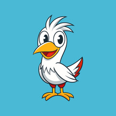 cartoon bird with a blank sign