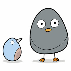 bird, cartoon, vector, animal, illustration, owl, penguin, fun, character, cute, nature, baby, chicken, funny, drawing, art, icon, design, birds, happy