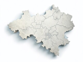 Fototapeta premium Belgium Map: Clean Modern White Background Presentation Stock Photo