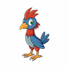 vector illustration of cartoon parrot