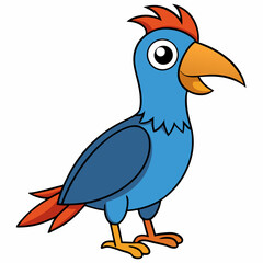 cartoon bird on white background